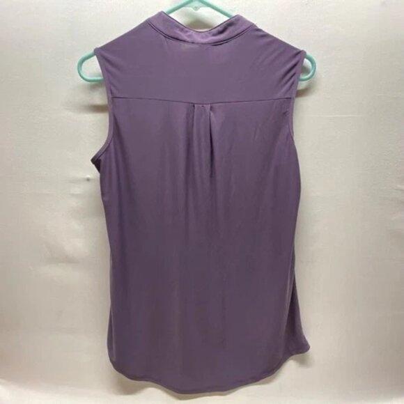 PerSeption Concept Sleeveless Blouse Women's Medium Purple Button Up Career Top - Picture 2 of 6